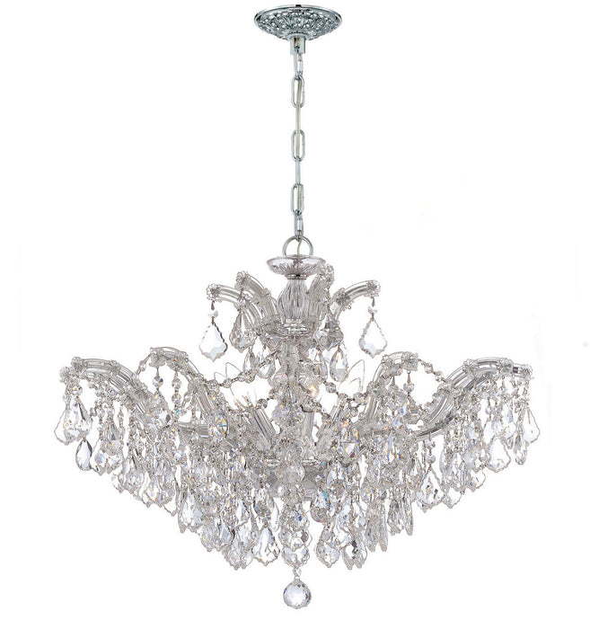 Crystorama 4439-CH-CL-SAQ Six Light Chandelier, Polished Chrome