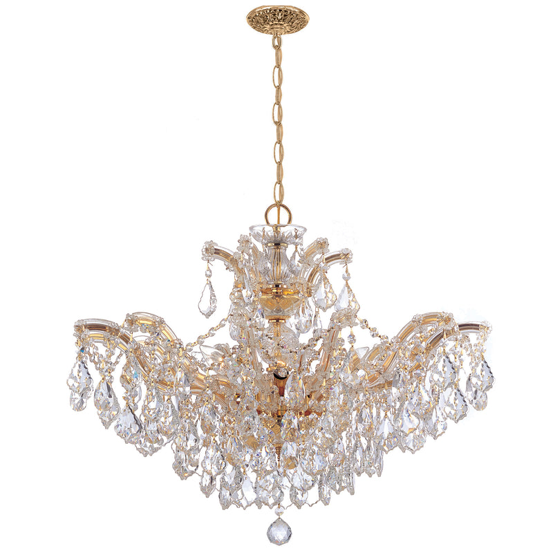 Crystorama 4439-GD-CL-MWP Six Light Chandelier, Gold