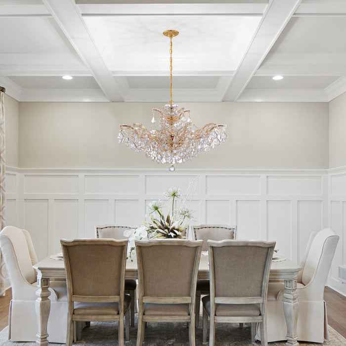 Crystorama 4439-GD-CL-MWP Six Light Chandelier, Gold