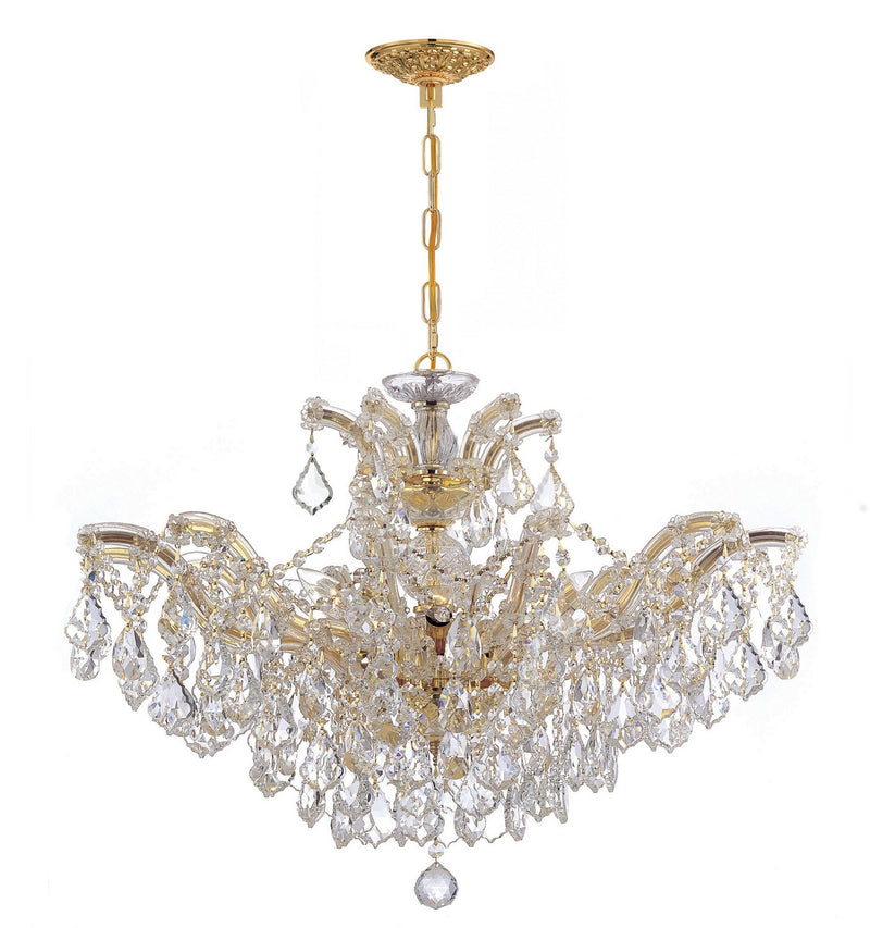 Crystorama 4439-GD-CL-MWP Six Light Chandelier, Gold