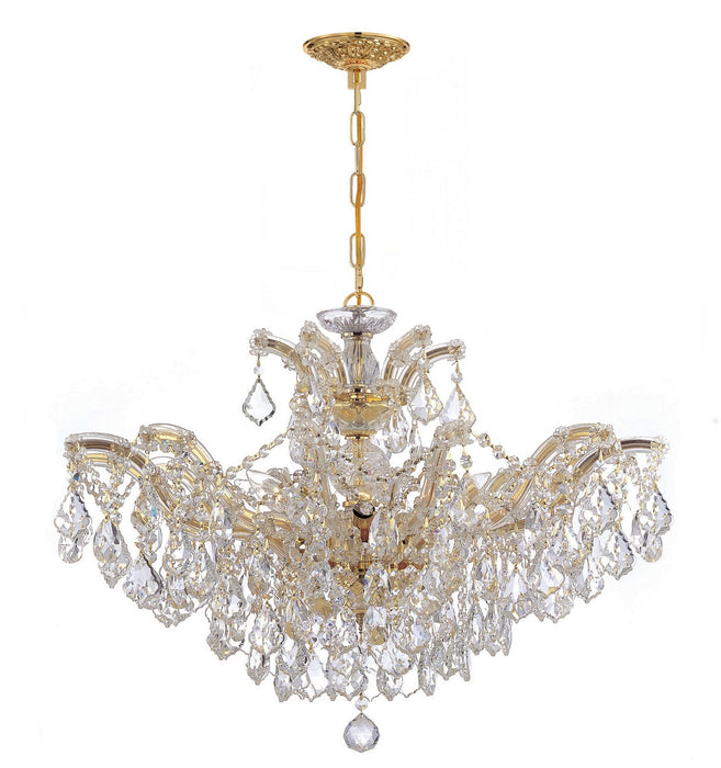 Crystorama 4439-GD-CL-S Six Light Chandelier, Gold