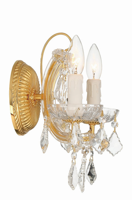 Crystorama 4472-GD-CL-MWP Two Light Wall Sconce, Gold