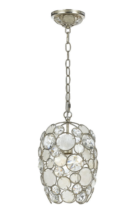 Crystorama 523-SA One Light Mini Chandelier, Antique Silver