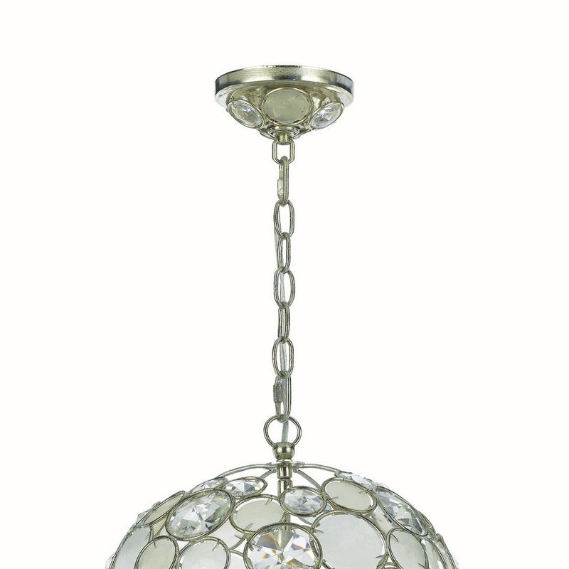 Crystorama 527-SA One Light Mini Chandelier, Antique Silver