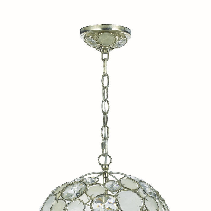 Crystorama 527-SA One Light Mini Chandelier, Antique Silver