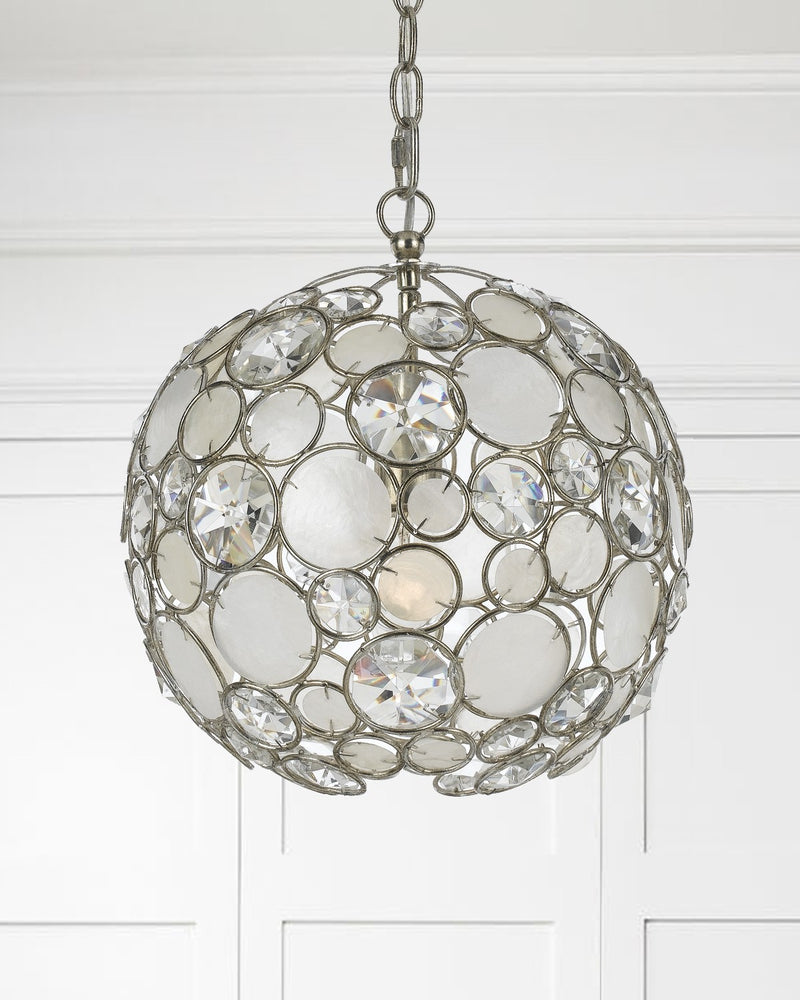 Crystorama 527-SA One Light Mini Chandelier, Antique Silver