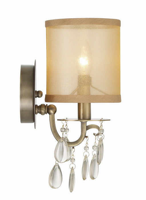 Crystorama 5621-AB One Light Wall Sconce, Antique Brass