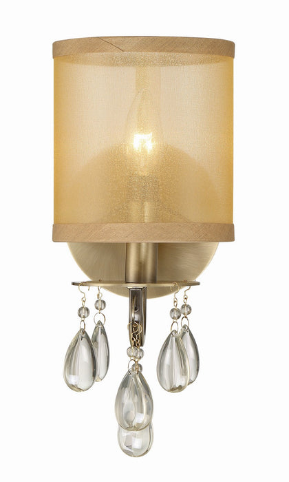 Crystorama 5621-AB One Light Wall Sconce, Antique Brass
