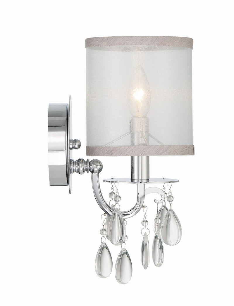 Crystorama 5621-CH One Light Wall Sconce, Polished Chrome