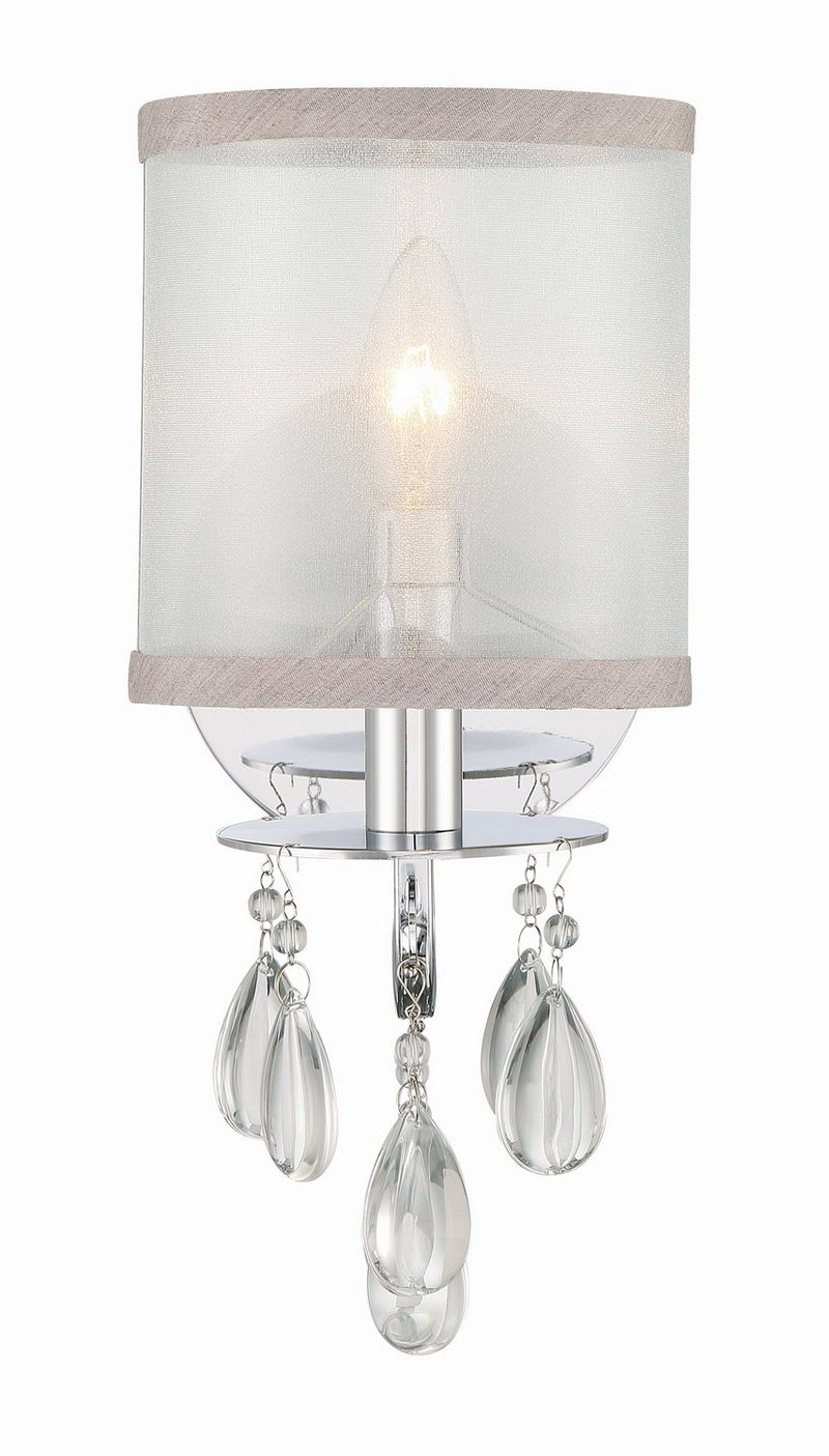 Crystorama 5621-CH One Light Wall Sconce, Polished Chrome
