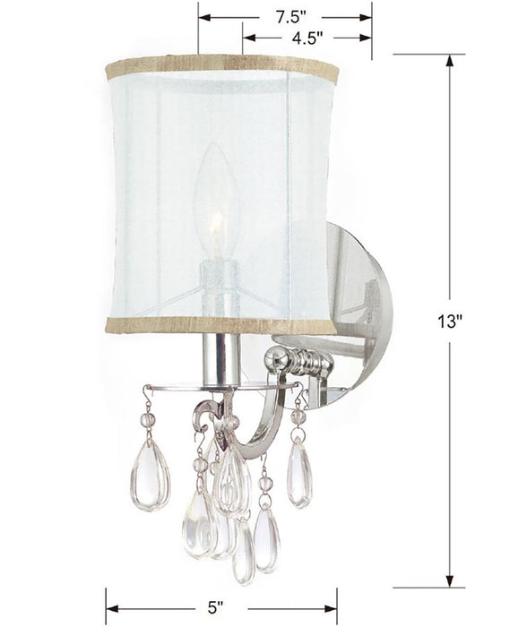 Crystorama 5621-CH One Light Wall Sconce, Polished Chrome