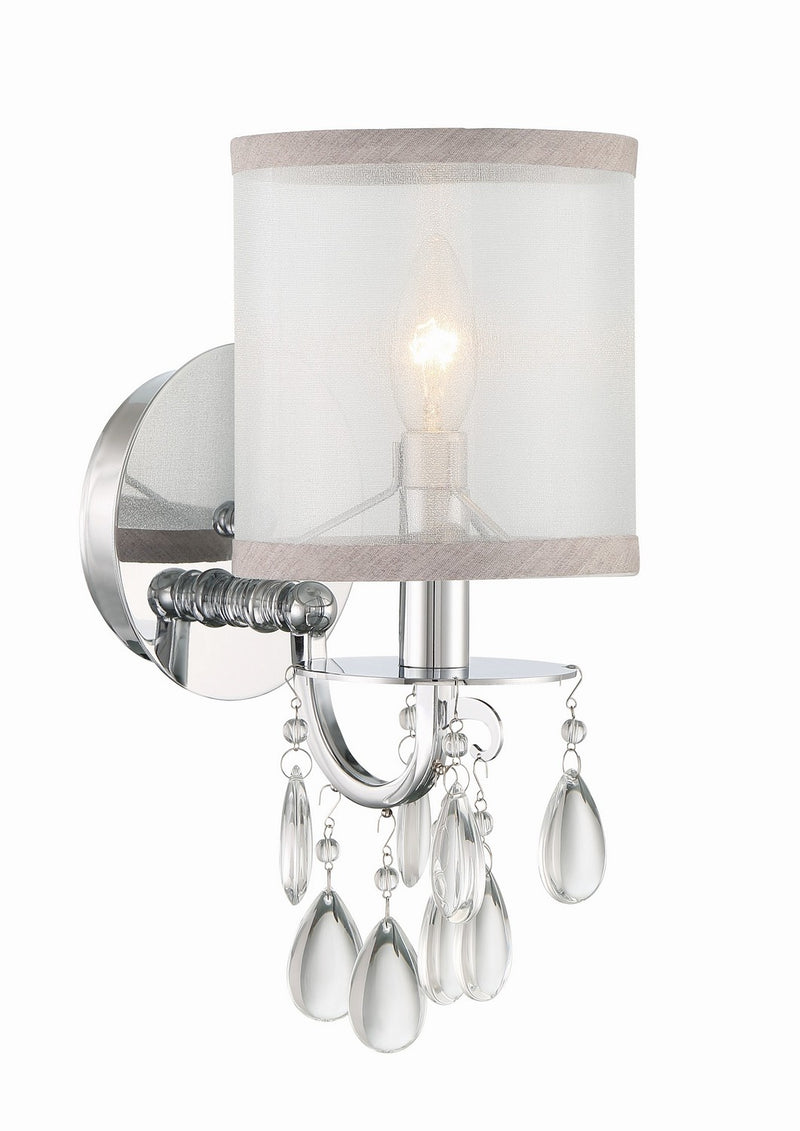 Crystorama 5621-CH One Light Wall Sconce, Polished Chrome