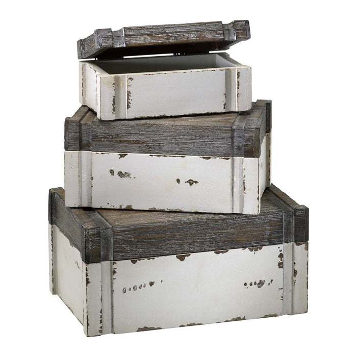 Cyan 02471 Box, Distressed White And Gray