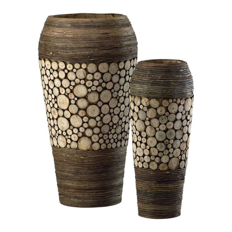 Cyan 02520 Vases, Birchwood And Walnut