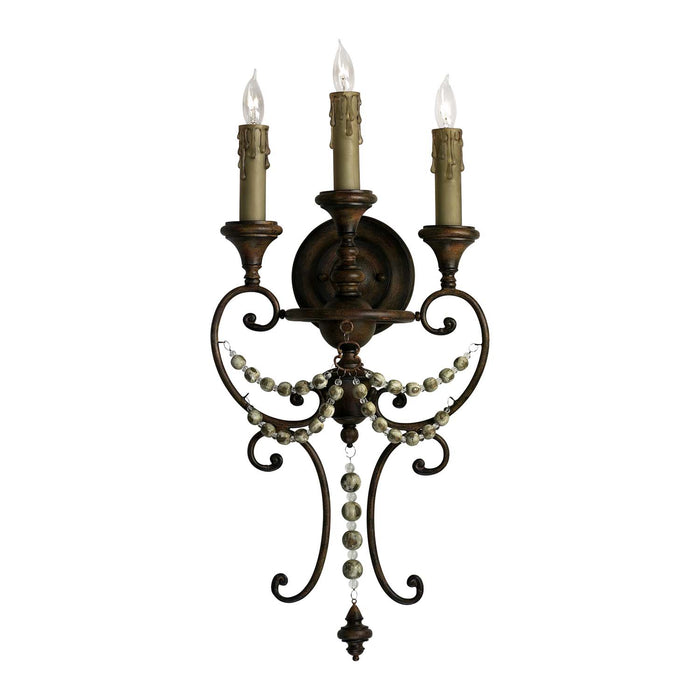 Cyan 03009 Three Light Wall Bracket, Antiqued Sienna