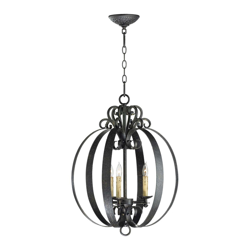 Cyan 04158 Three Light Pendant, Hammered Bronze