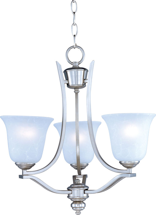 Maxim 10174ICSS Three Light Chandelier, Satin Silver