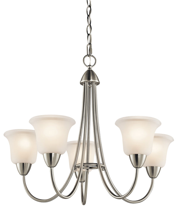 Kichler 42884NI Five Light Chandelier, Brushed Nickel