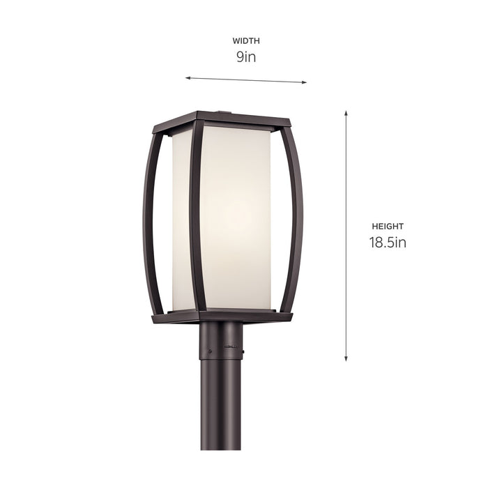 Kichler 49342AZ One Light Outdoor Post Mount, Architectural Bronze