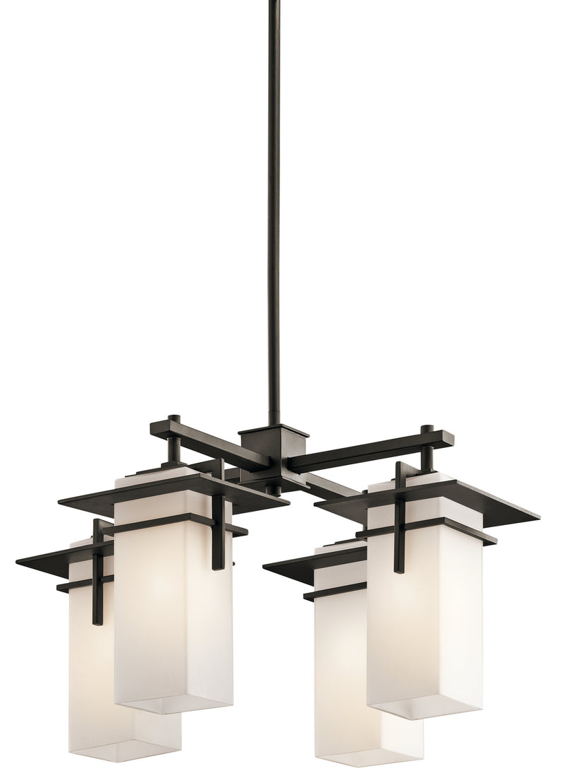 Kichler 49638OZ Four Light Outdoor Chandelier, Olde Bronze