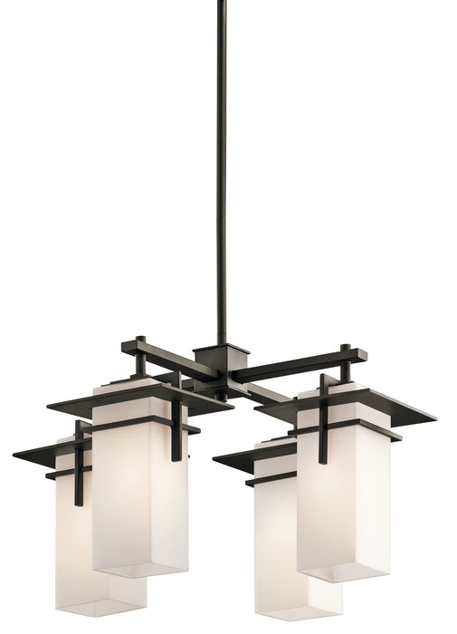 Kichler 49638OZ Four Light Outdoor Chandelier, Olde Bronze