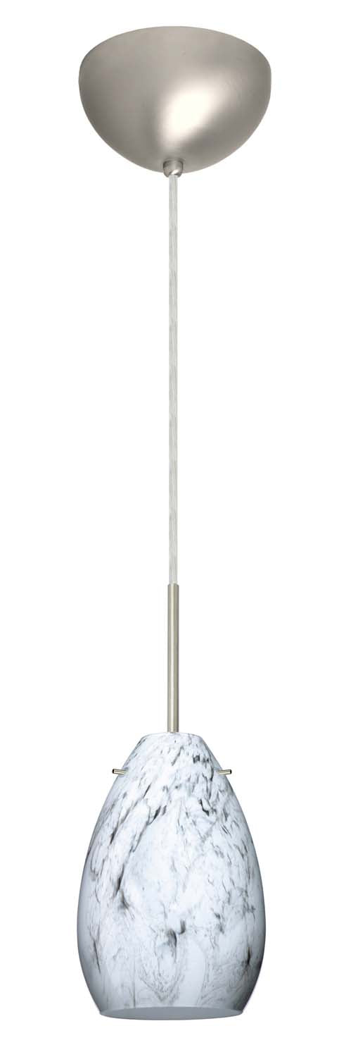 Besa 1BC-1713MG-SN One Light Pendant, Satin Nickel