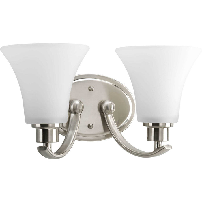Progress Lighting P2001-09 Two Light Bath Bracket, Brushed Nickel