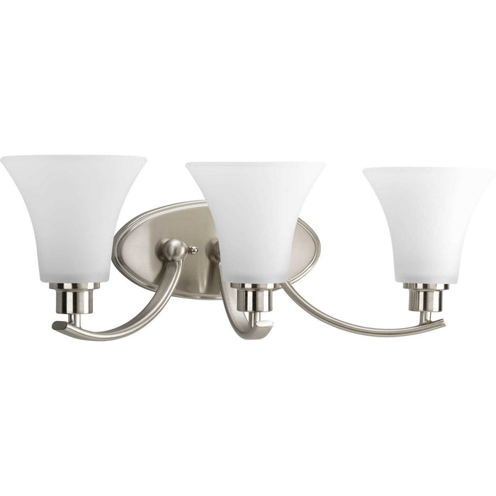 Progress Lighting P2002-09 Three Light Bath Bracket, Brushed Nickel