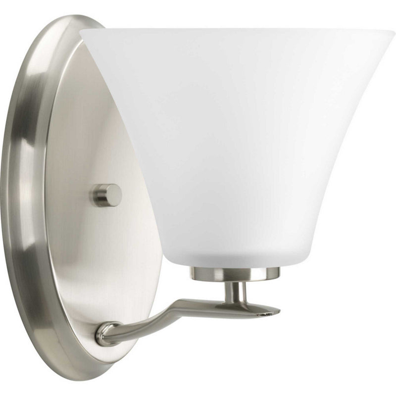 Progress Lighting P2004-09 One Light Bath Bracket, Brushed Nickel