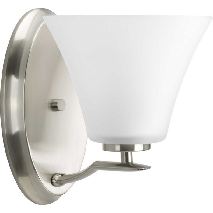 Progress Lighting P2004-09 One Light Bath Bracket, Brushed Nickel