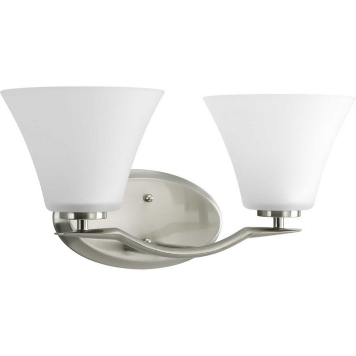 Progress Lighting P2005-09 Two Light Bath Bracket, Brushed Nickel