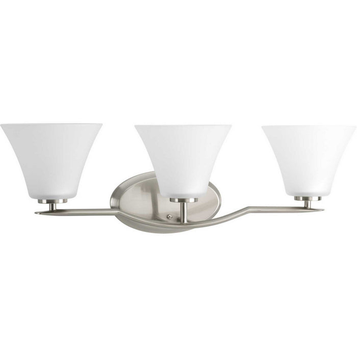 Progress Lighting P2006-09 Three Light Bath Bracket, Brushed Nickel