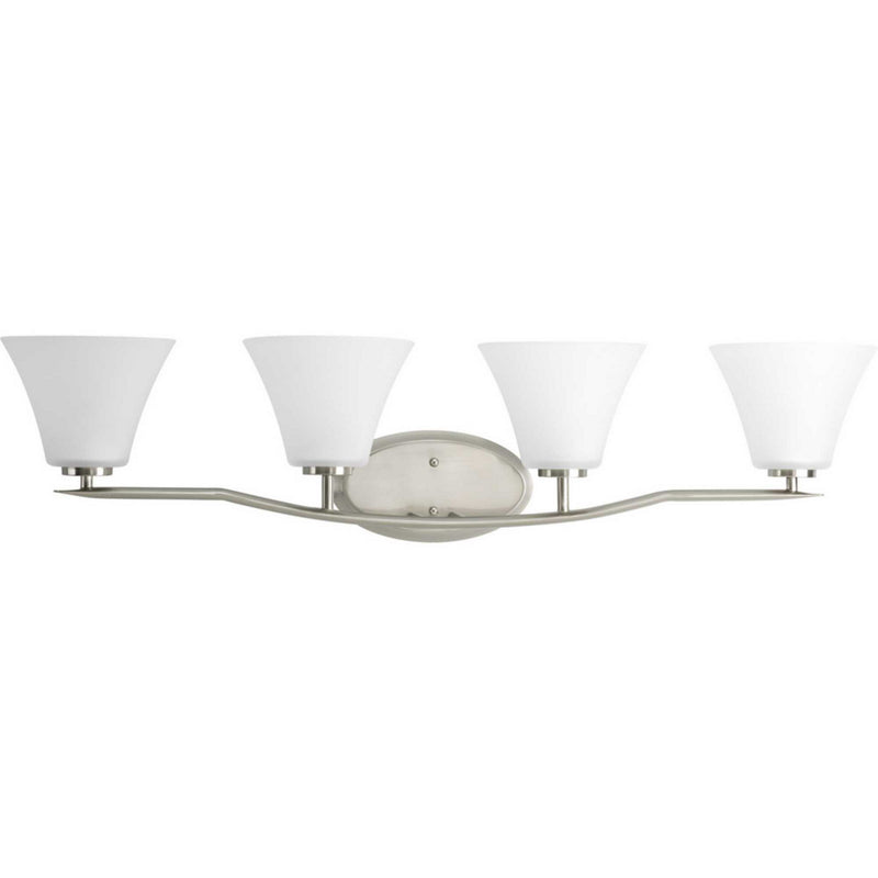 Progress Lighting P2007-09 Four Light Bath Bracket, Brushed Nickel
