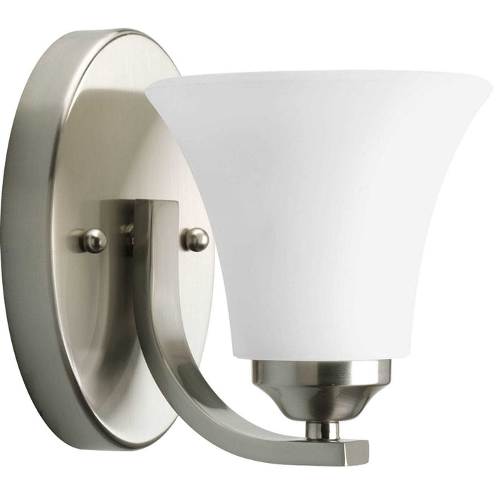 Progress Lighting P2008-09 One Light Bath Bracket, Brushed Nickel