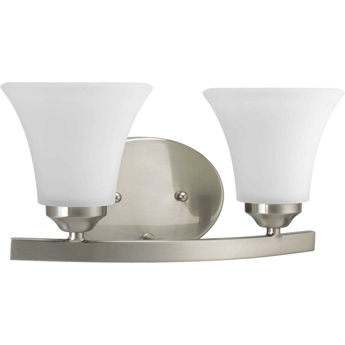 Progress Lighting P2009-09 Two Light Bath Bracket, Brushed Nickel