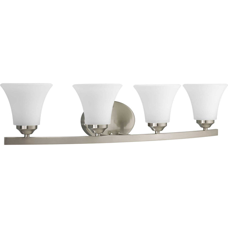 Progress Lighting P2011-09 Four Light Bath Bracket, Brushed Nickel