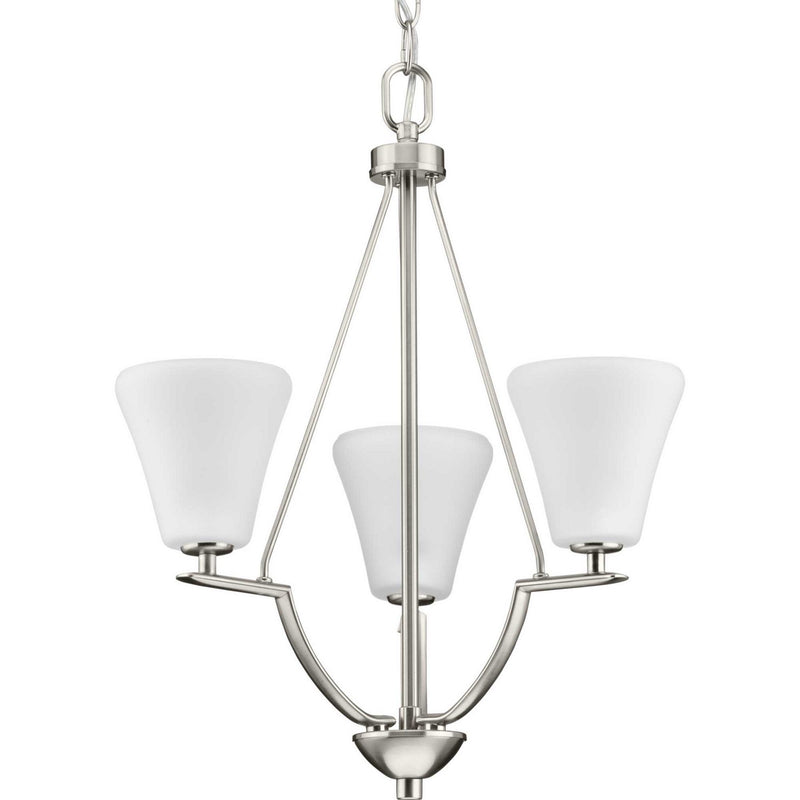 Progress Lighting P3821-09 Three Light Chandelier, Brushed Nickel