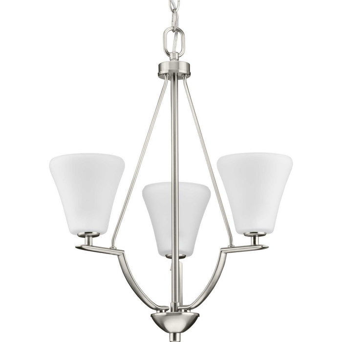 Progress Lighting P3821-09 Three Light Chandelier, Brushed Nickel