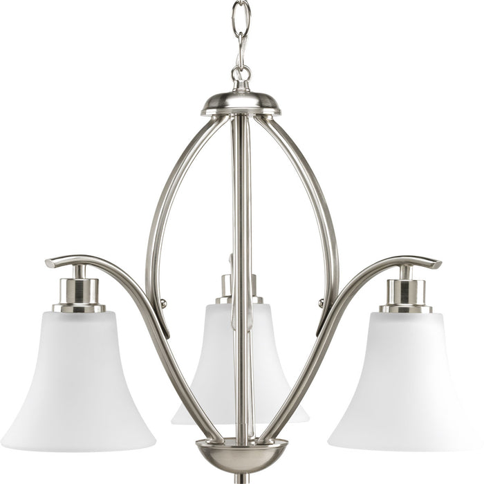 Progress Lighting P4489-09 Three Light Chandelier, Brushed Nickel