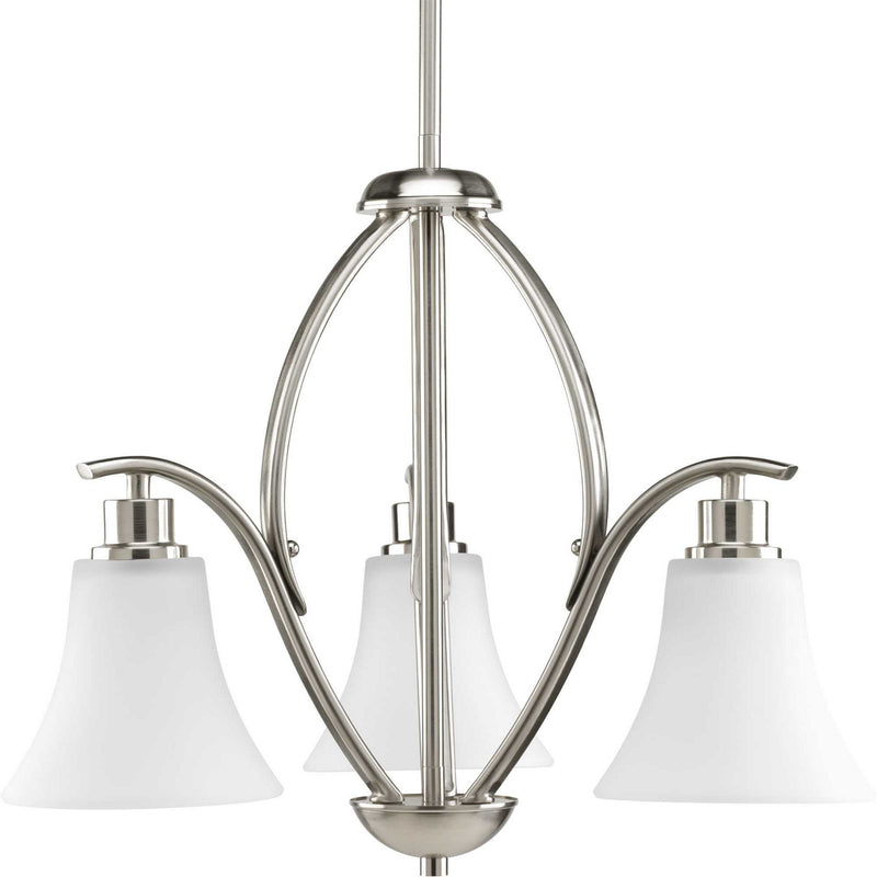 Progress Lighting P4489-09 Three Light Chandelier, Brushed Nickel