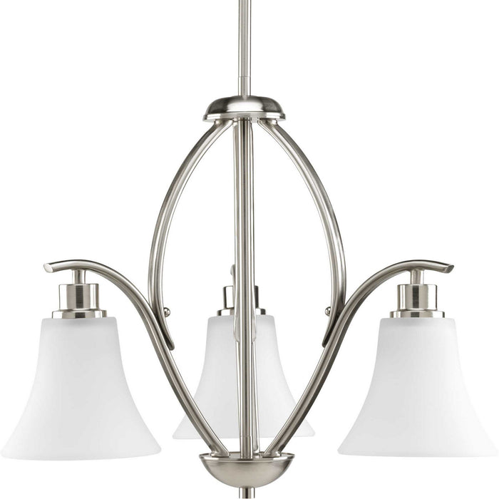 Progress Lighting P4489-09 Three Light Chandelier, Brushed Nickel