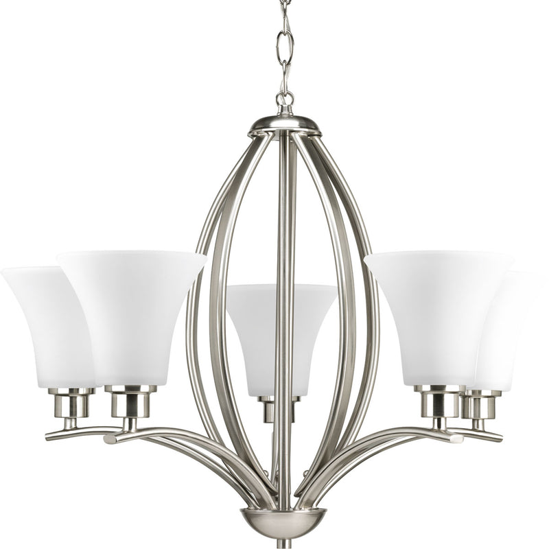 Progress Lighting P4490-09 Five Light Chandelier, Brushed Nickel