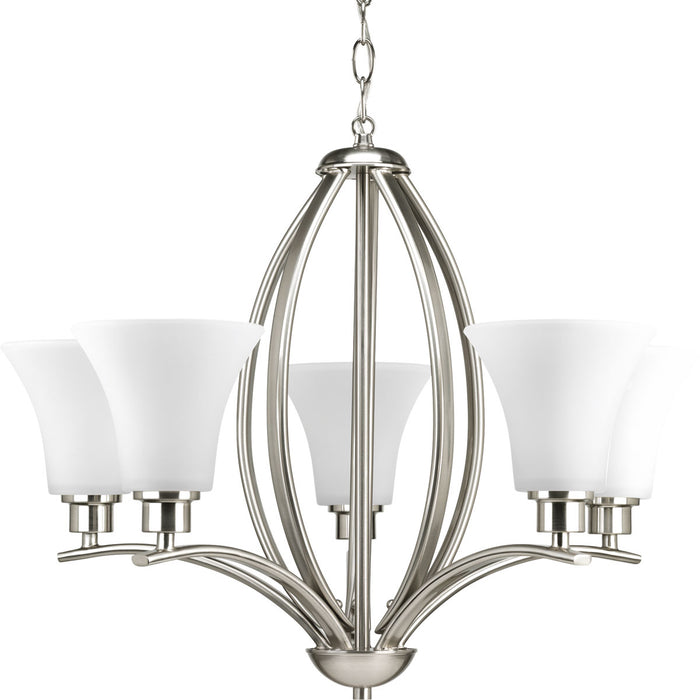 Progress Lighting P4490-09 Five Light Chandelier, Brushed Nickel