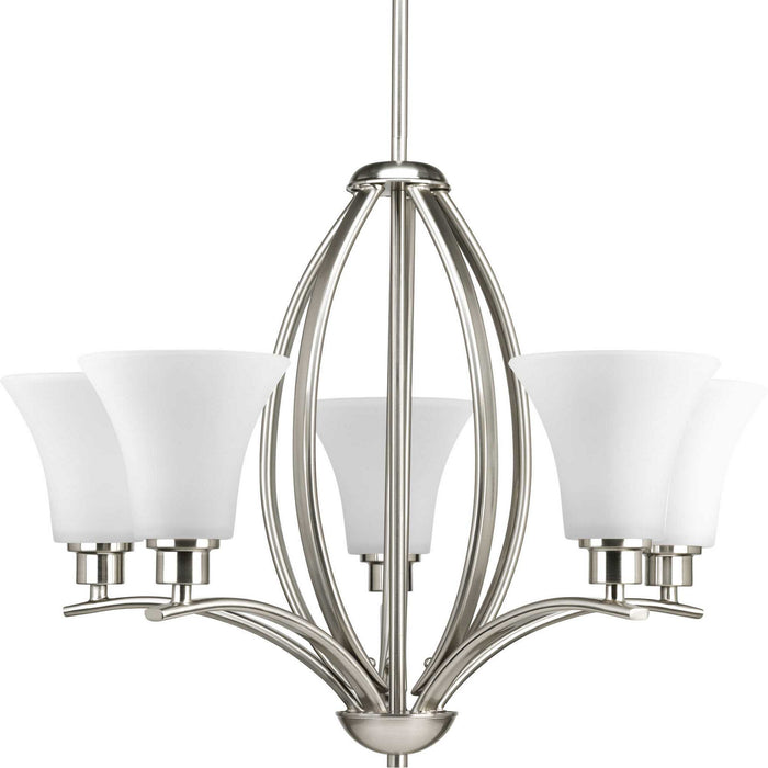 Progress Lighting P4490-09 Five Light Chandelier, Brushed Nickel