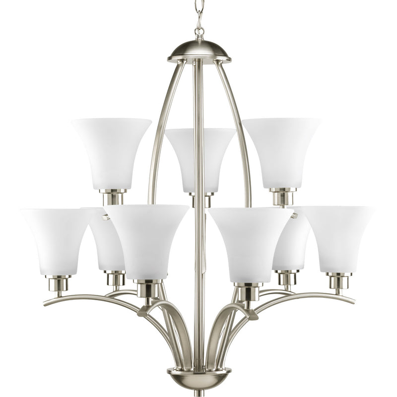 Progress Lighting P4492-09 Nine Light Chandelier, Brushed Nickel
