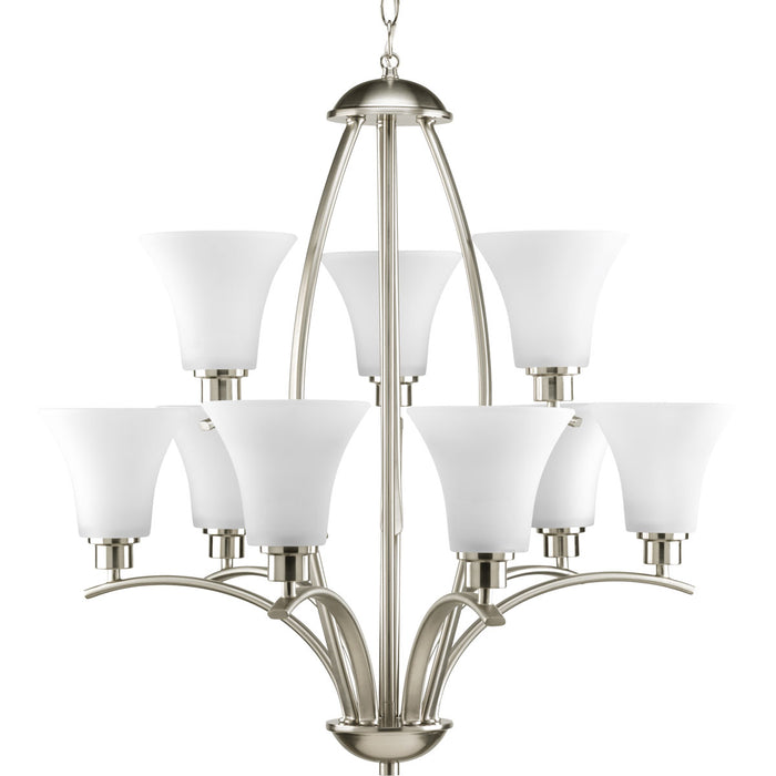 Progress Lighting P4492-09 Nine Light Chandelier, Brushed Nickel
