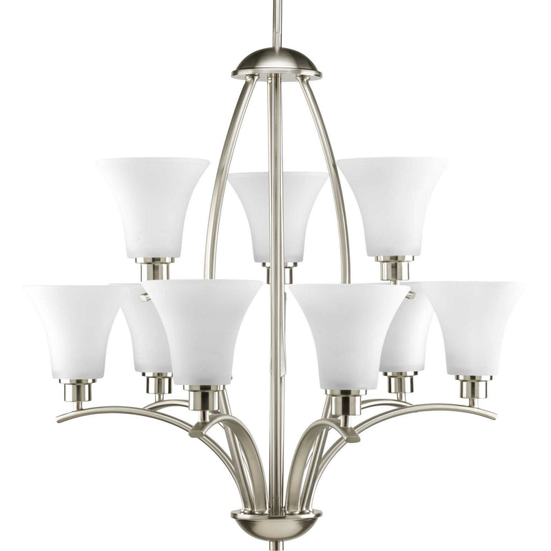 Progress Lighting P4492-09 Nine Light Chandelier, Brushed Nickel