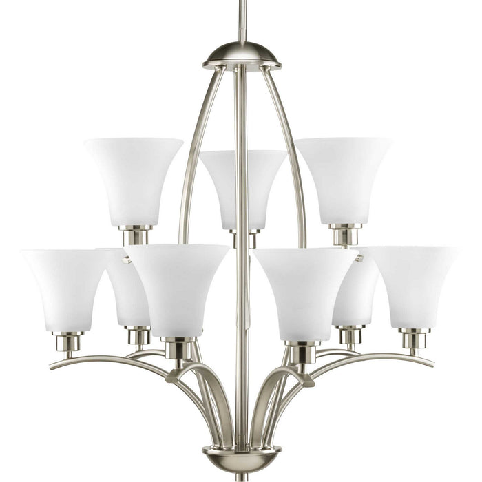 Progress Lighting P4492-09 Nine Light Chandelier, Brushed Nickel