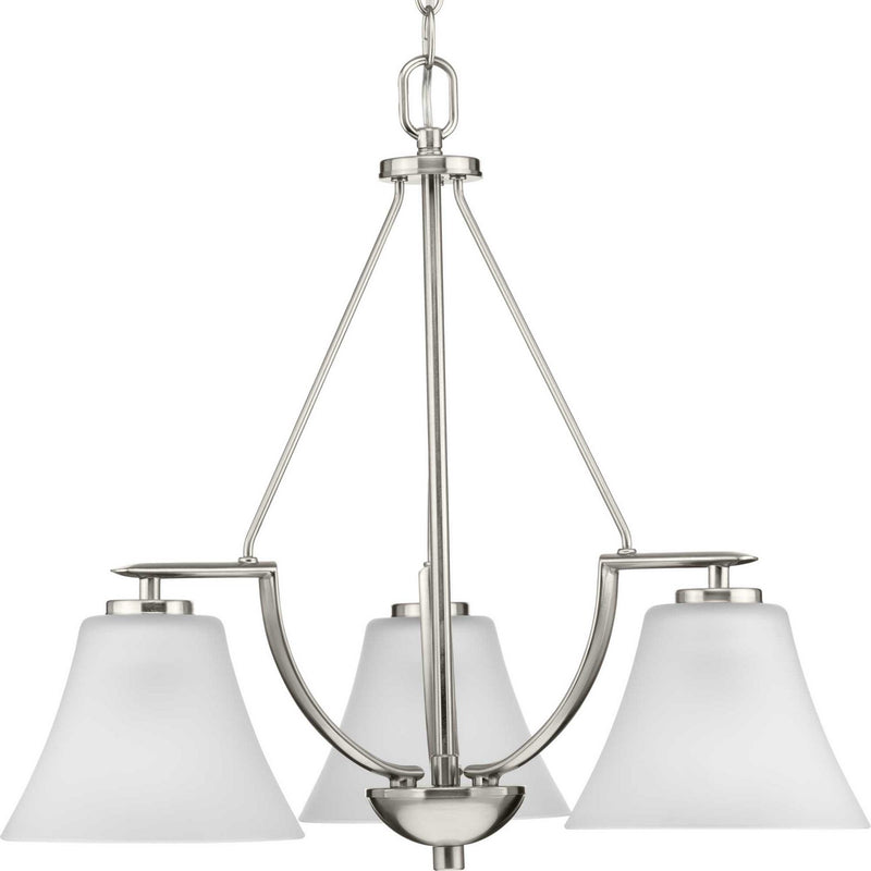 Progress Lighting P4621-09 Three Light Chandelier, Brushed Nickel