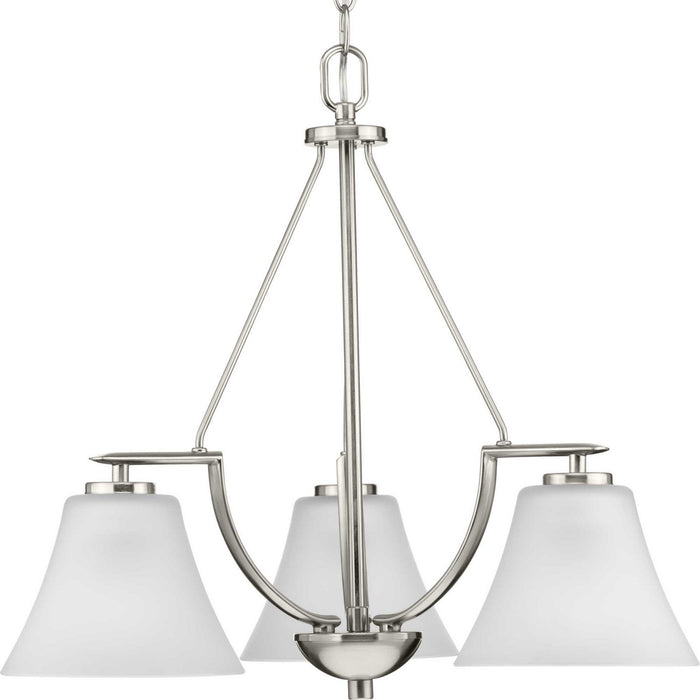 Progress Lighting P4621-09 Three Light Chandelier, Brushed Nickel